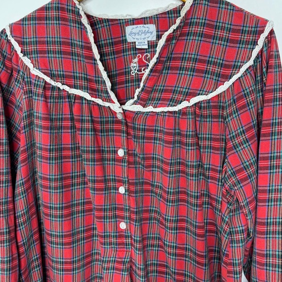 Lanz of Salzburg long plaid flannel nightgown - Picture 3 of 8